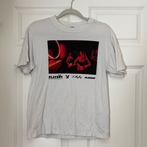 PLAYBOY White Tee with Red Graphic